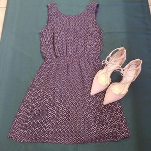 Navy and Pink Diamond Pattern Dress